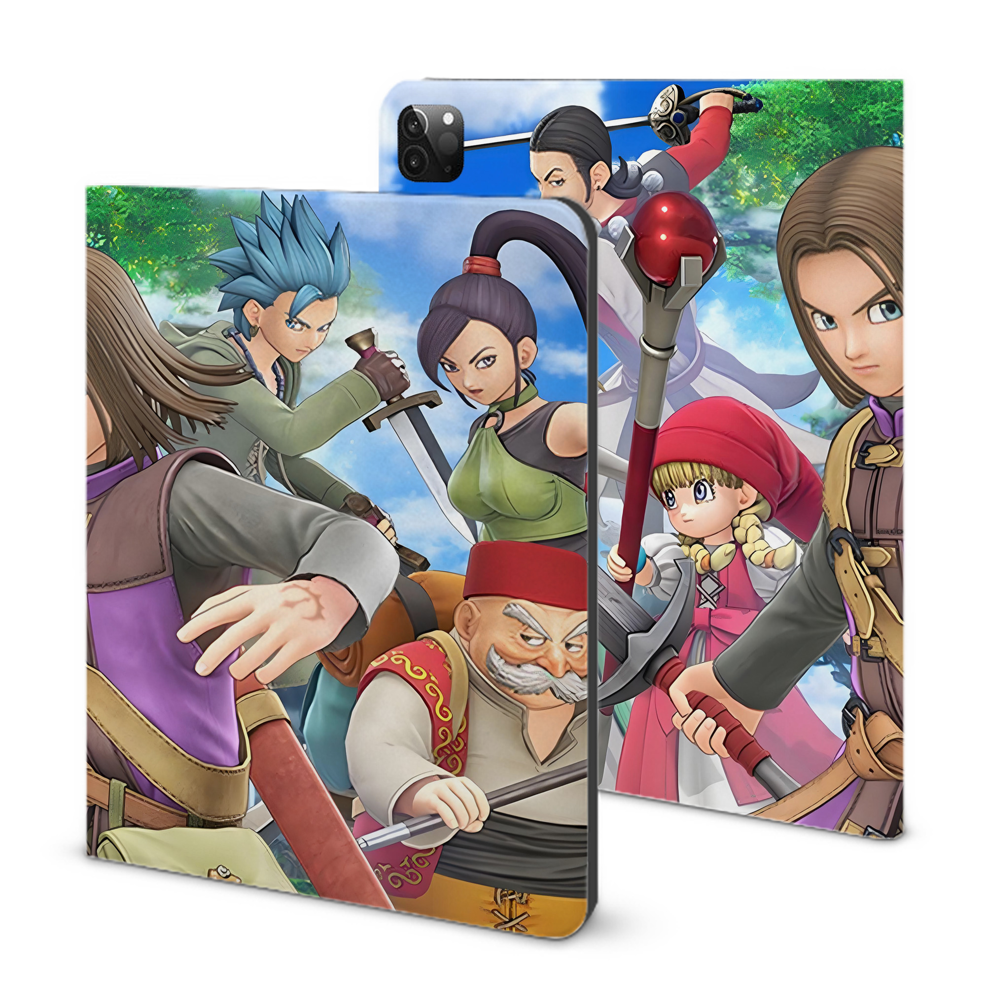 （画像用） ドラゴンクエスト Doragon Kuesuto Dragon Quest IPadケース ペンホルダー付き ブックスタイルデザイン
